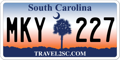 SC license plate MKY227