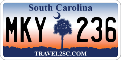 SC license plate MKY236