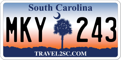 SC license plate MKY243