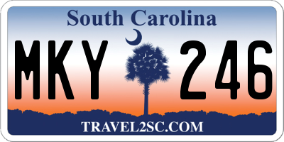 SC license plate MKY246
