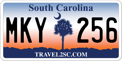 SC license plate MKY256