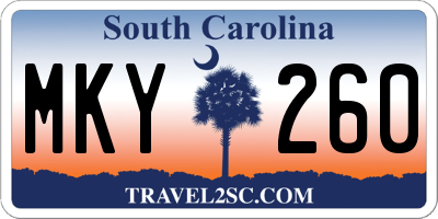 SC license plate MKY260