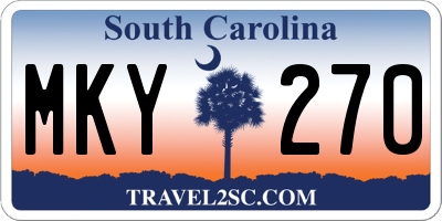 SC license plate MKY270