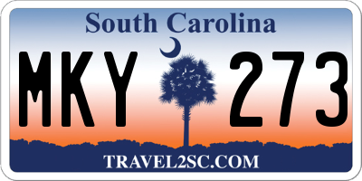 SC license plate MKY273