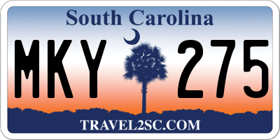 SC license plate MKY275