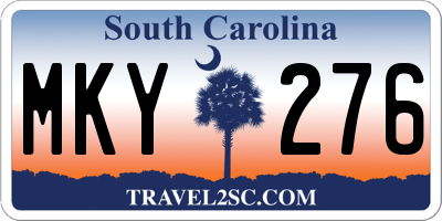 SC license plate MKY276