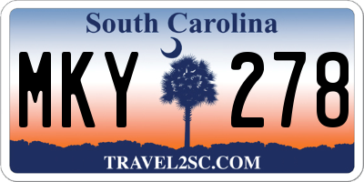 SC license plate MKY278