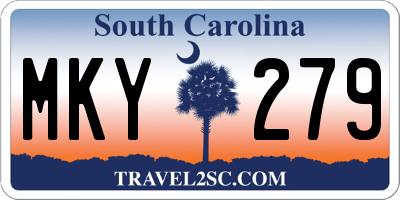 SC license plate MKY279