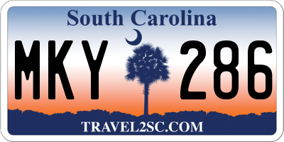 SC license plate MKY286