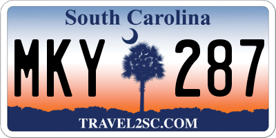 SC license plate MKY287