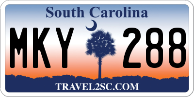 SC license plate MKY288
