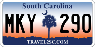 SC license plate MKY290