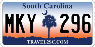 SC license plate MKY296