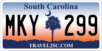 SC license plate MKY299