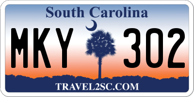 SC license plate MKY302