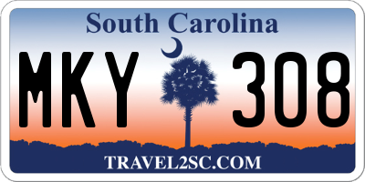 SC license plate MKY308