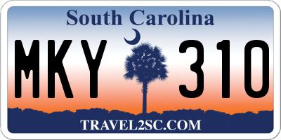 SC license plate MKY310