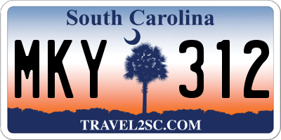 SC license plate MKY312