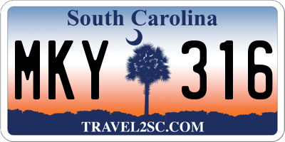 SC license plate MKY316