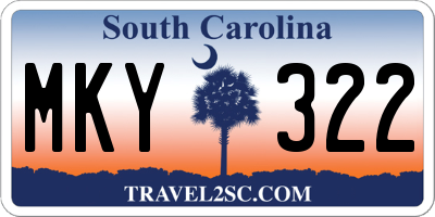 SC license plate MKY322