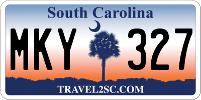 SC license plate MKY327