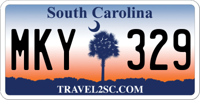 SC license plate MKY329