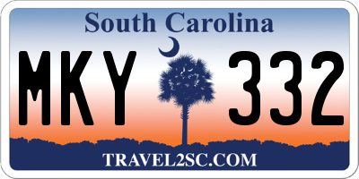 SC license plate MKY332