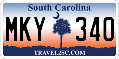 SC license plate MKY340
