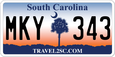 SC license plate MKY343