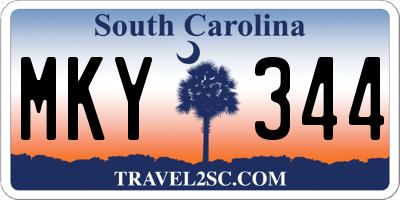 SC license plate MKY344