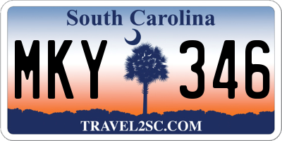 SC license plate MKY346