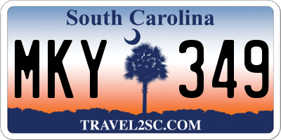 SC license plate MKY349