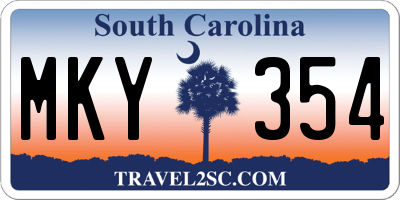SC license plate MKY354