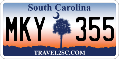 SC license plate MKY355