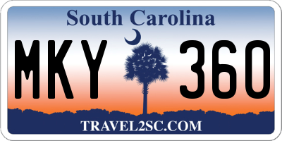 SC license plate MKY360