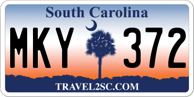 SC license plate MKY372