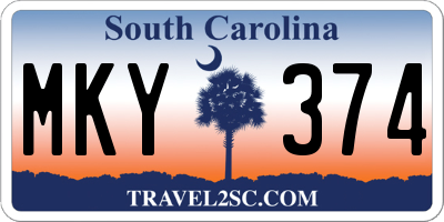 SC license plate MKY374
