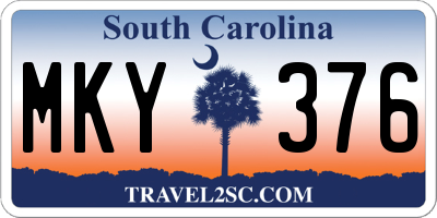 SC license plate MKY376