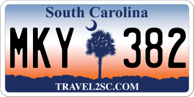 SC license plate MKY382