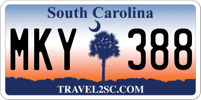 SC license plate MKY388