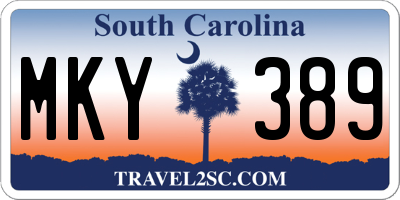 SC license plate MKY389
