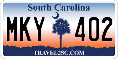 SC license plate MKY402