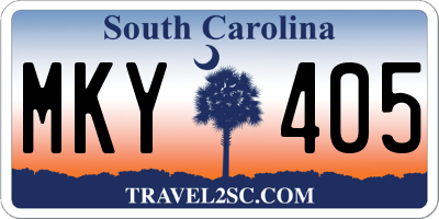SC license plate MKY405