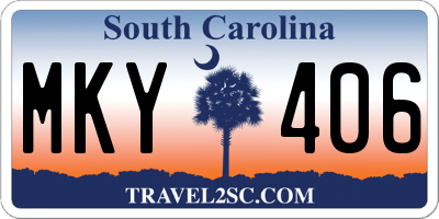 SC license plate MKY406