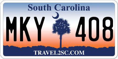 SC license plate MKY408