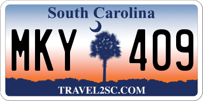 SC license plate MKY409
