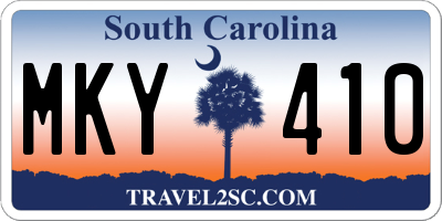 SC license plate MKY410