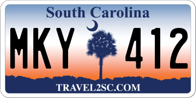 SC license plate MKY412