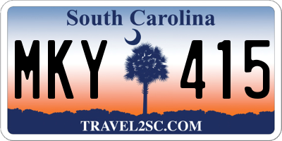 SC license plate MKY415