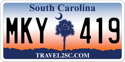 SC license plate MKY419